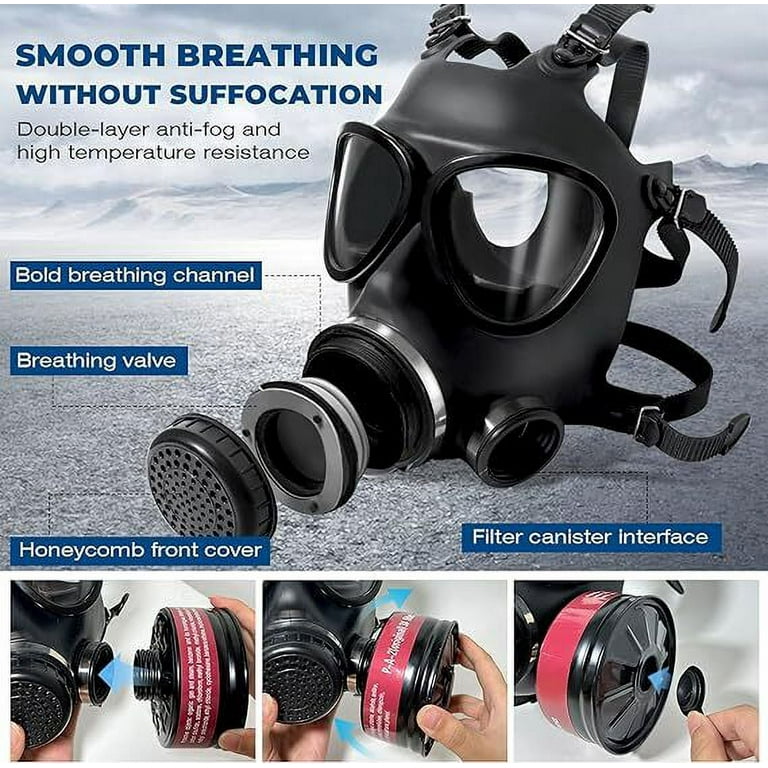 AMZYXUAN 40mm Gas Mask Filters 4-Pack - Activated Carbon, For Vapors, Dust, Paint, Welding