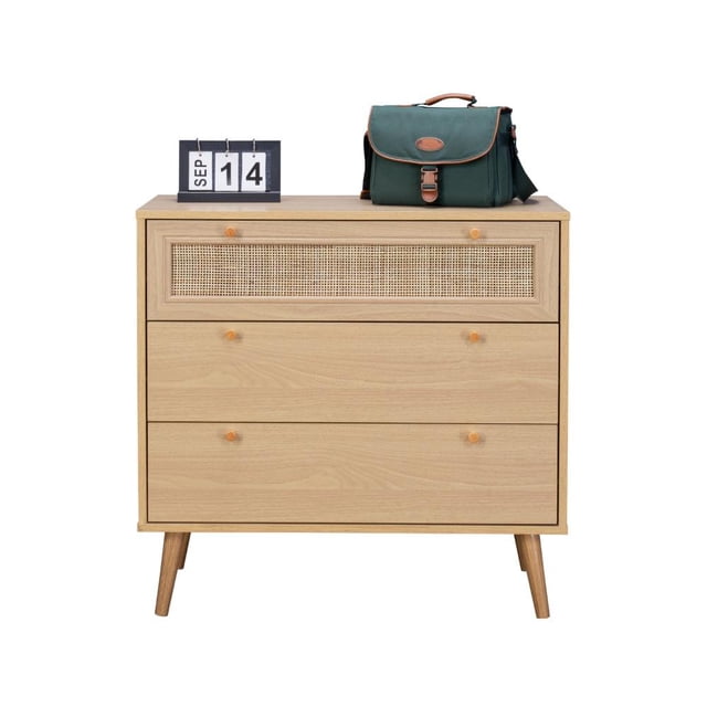 Cómoda Cajonera Top Living de 3 Cajones de Ratán