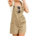 thumbnail image 3 of STARVNC Women Adjustable Straps Sleeveless Front Pockets Shortall Romper, 3 of 7