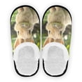 thumbnail image 2 of Women's Men's Slippers, Non-Slip Travel Unisex Fleece House Shoes A Rabbit, 2 of 7