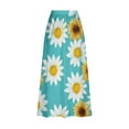 thumbnail image 5 of SMihono Leisure 2025 Floral Printed Skirts for Women Fall Comfy Side Bandage Skirt Elastic High Waist A Line Flowy Maxi Skirt Mint Green 6, 5 of 5