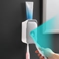 thumbnail image 1 of Ctnporpo Automatic Toothpaste Squeezer Set Perforation Wall Shelf Lazy Toothbrush Holder Bath Towels, 1 of 5