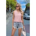 thumbnail image 5 of Women Summer Tank Top Eyelet Embroidery 2025 Vacation Sleeveless V Neck Loose Fit Shirt Spring Fashion Casual Clothes Pink S, 5 of 9