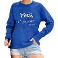 thumbnail image 1 of Gibobby Sudaderas para Mujer Suéter de Navidad para mujer cuello redondo manga larga suéter de Navidad casual para Navidad simple(Azul,M), 1 of 4