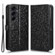 thumbnail image 1 of Funda de piel con estampado de lunares y billetera para Samsung Galaxy A55 5G - Plateada s202412245585, 1 of 5