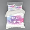 thumbnail image 2 of Ambesonne Modern Bedding Set 3 Pcs, Positive Words Paint, Twin XL, Blue Fuchsia, 2 of 3