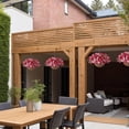 thumbnail image 5 of Artificial Flowerswith Hanging Basket for Outdoor Indoor,Fake Hydrangea Flowers in Coconut Lining Hanging Basket Home Courtyard Spring Decor,4 Branches Hydrangea Flowers in 12'' Basket(violet), 5 of 5