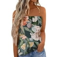 thumbnail image 1 of Gibobby Camiseta sin tirantes Bandeau para mujer, camiseta informal sin mangas para vacaciones de verano, camiseta holgada para vacaciones, blusa, camiseta sin mangas para mujer(Verde,XG), 1 of 5