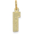 thumbnail image 3 of 14k Yellow Gold Small Brushed Diamond-cut Number 1 Charm - 15.42mm, 3 of 6
