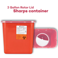 thumbnail image 5 of Dealmed Sharps Container, 2 Gallon Rotor Opening, Made in The USA, Red (Pack of 2), 5 of 9