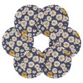 thumbnail image 7 of Yayeee 6 PCS Drink Coasters with Holder Set Woven Absorbent Round Tabletop Hot Pad, Retro Daisy Pattern, 7 of 7