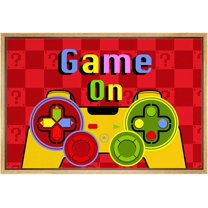 IDEA4WALL Framed Canvas Art Wall Decor Mario Video Arcade Playstation Console and Game On Pop Culture Media Illustrations Pop Art Modern Colorful for Dorm Home Office - 24"x36"