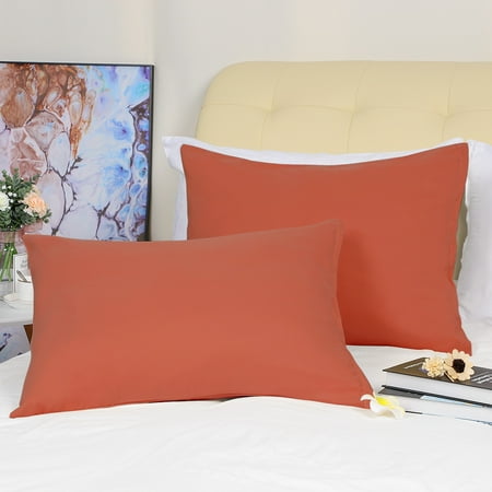 pillow covers travel pillowcases zipper microfiber soft pack case closure 1800 bedding orange
