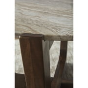 Signature Design by Ashley Tanidore Coffee Table with Natural Marble Top, Warm Brown