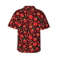 thumbnail image 3 of Balery Tomatoes And Chili Print Men's Hawaiian Shirts Short Sleeve Beach Shirt Relaxed Fit Vacation Button Down Shirts-Small, 3 of 9