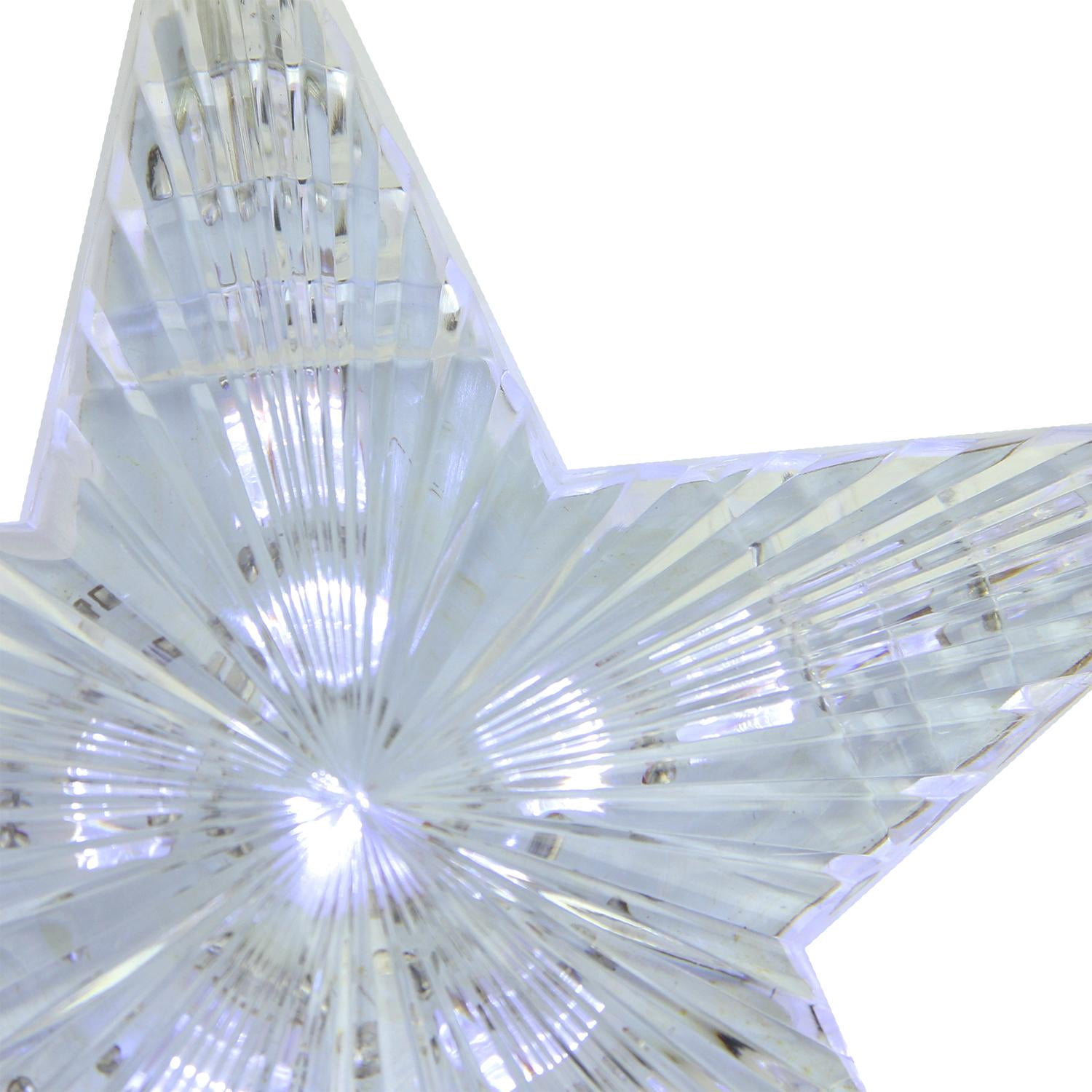 Set of 3 Cascading White Snowfall LED Star Christmas Lights 6.5"