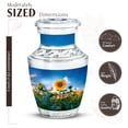 thumbnail image 2 of JAGASY Sunflower Small Urn for Friend, Tiny Keepsake Urns for Human Ashes, Sunset Blue Sky Decorative Urns for Father, Blue Memorial Cremation Urn for Mom & Dad, (3 Inch), 2 of 7