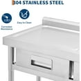 thumbnail image 6 of Ataucjin Stainless Steel Laundry Utility Sink, Freestanding Single Bowl Kitchen Sink with Hot & Cold Water Faucet, Built-In Wash Board, Drawer, Drain Basket, Dish Rack for Laundry Room, Garage, 6 of 7
