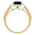 thumbnail image 4 of Clara Pucci 14K White/Yellow Gold Solid Gold Onyx Halo Anniversary Ring for Women - 1.86 cttw Round Cut, 4 of 8