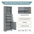 thumbnail image 6 of GDF Studio 67.3" Tall Storage Cabinet with 3 Drawers and Adjustable Shelves, MDF Board, Gray, 6 of 8