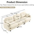 thumbnail image 2 of 107" Oversized Chenille Modular Sectional Sofa with High-Density Foam Cushion and Tufted Pleated Cushion Backrest, Upholstered Modern 3-Seater Cloud Couch with 2 Pillow, for Living Room, Beige, 2 of 7