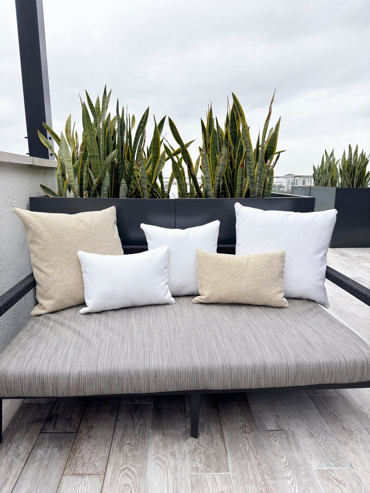 Beige Boucle 24x24 Indoor Outdoor Pillow Default Title