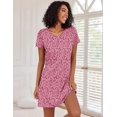 thumbnail image 2 of Ekouaer 2 Pack Nightgowns for Women Sleepshirt Short Sleeve Night Shirts Soft Sleep Dress Classic NightDress, 2 of 3
