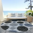 thumbnail image 6 of Addison Rugs Chantille Indoor/Outdoor Transitional Geometric Gray Washable Round Rug, 8' x 8', 6 of 6