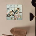 thumbnail image 4 of 16 Inch Wall Clock Battery Operated Square Clock Decorative for Office, Kitchen, Outdoor, Living Room，Flowers and Birds Print, 4 of 4