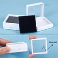 thumbnail image 4 of Cajas de plástico cuadradas para almacenar diamantes sueltos y piedras preciosas con ventana de vidrio transparente y esponja negra, color blanco, 4,95 x 4,95 x 2 cm, 4 of 5