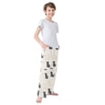 thumbnail image 3 of FORMRS Boys Pajama Pants with Pockets Size 6-8Y Kids Lounge Sleep Bottoms, Black Cute Cats, 3 of 8
