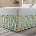 thumbnail image 1 of Hawaii Bed Skirt, Repetitive Summer Items with Pattern Surfboard Ice Cream Bikini Ananas, Elastic Bedskirt Dust Ruffle Wrap Around for Bedding Decor, 4 Sizes, Pale Blue and Multicolor, by Ambesonne, 1 of 2
