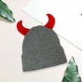 thumbnail image 5 of ZPAQI Knitted Caps Adult Unisex Beanies Hat with Devil Horn Fashion Winter Hat, 5 of 17