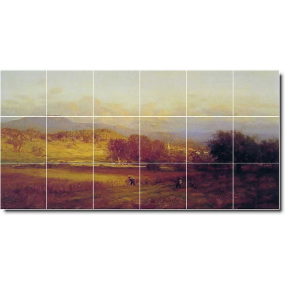 Ceramic Tile Mural-George Inness Landscapes Painting 255. 25.5" w x 12.75" h using (18) 4.25 x 4.25 ceramic tiles