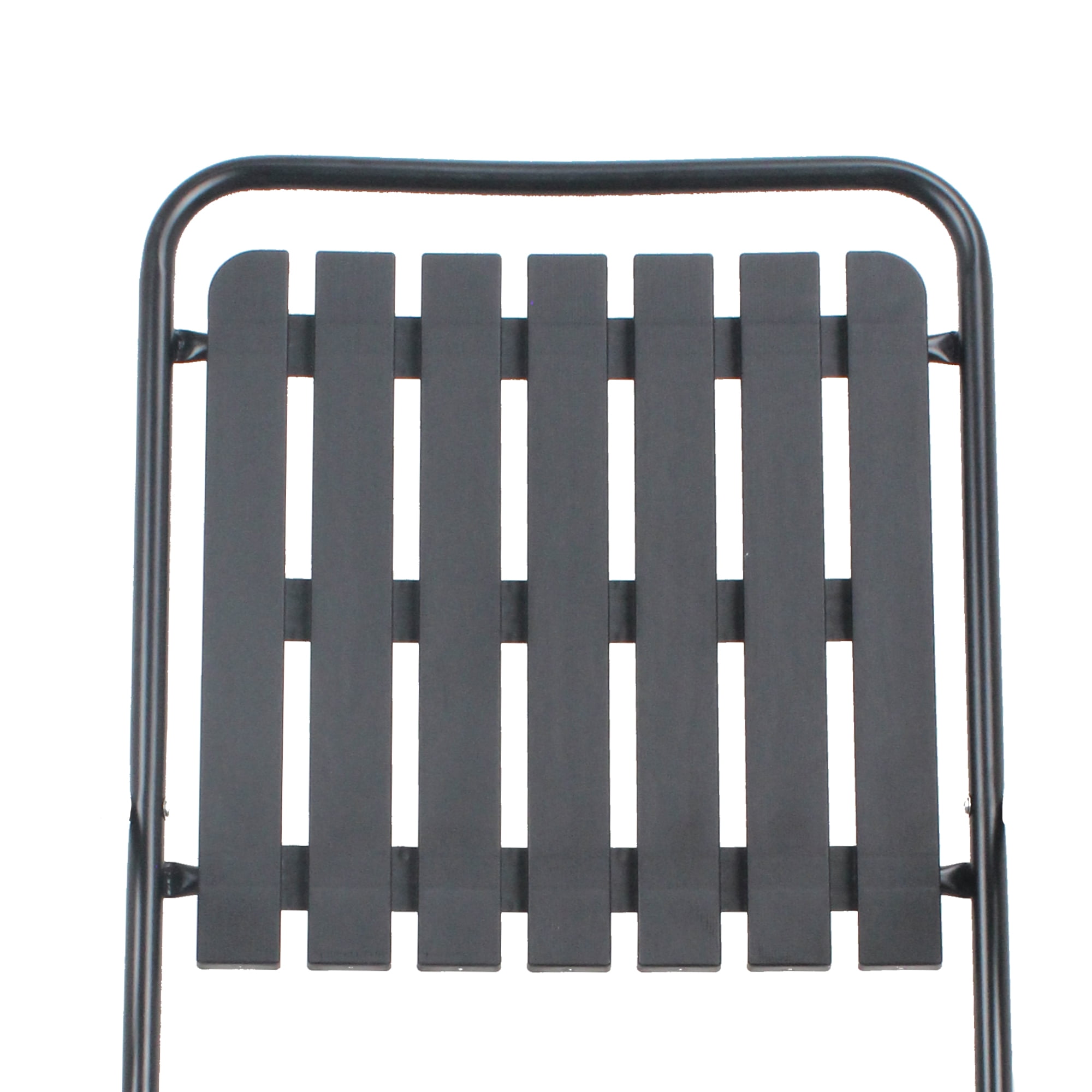 3-Piece Outdoor Patio Bistro Set with Foldable Chairs & Tempered Glass Table, 350 lb Capacity Weather-Resistant Metal Frame for Balcony Garden Terrace, Black