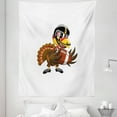 thumbnail image 1 of Turkey Tapestry, American Football Player Bird in Cartoon Style Funny Animal Character Sports Theme, Fabric Wall Hanging Decor for Bedroom Living Room Dorm, 5 Sizes, Multicolor, by Ambesonne, 1 of 1