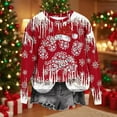 thumbnail image 5 of Women's Red Christmas Oversized Pullover Sweatshirt Holiday Xmas Sweater Top Funny Graphic Print Shirt, 5 of 6