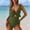 Army Green, variant on QUNYINEY One Piece Swimsuits for Women Ruffle High Waisted Solid Colors Spaghetti Straps Bathing Suits Monokini V Neck Women Swimwear
