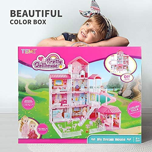 zokato My Pretty Doll House Princess Doll House Doll Play Set with  Furniture, 110 Pcs. - My Pretty Doll House Princess Doll House Doll Play  Set with Furniture
