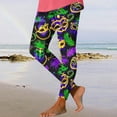 thumbnail image 6 of Feancey On Sale High Waisted Leggings for Women Buttery Soft Mardi Gras Yoga Pants Novelty Holiday Print Carnival Party Tights Slim Stretchy Running Workout Leggings Multicolor XXL, 6 of 7