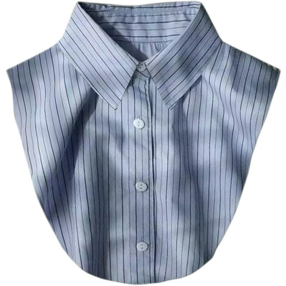 Zhengup Striped Detachable Fake Collar Half Shirt Blouse Dickey Collar Faux False Collar Elegant for Women Girls