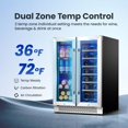 Yeego Wine Fridge Dual Zone 15 Inch, 28 Bottles Wine Cool Refrigerator
