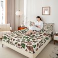 thumbnail image 3 of Castle Fairy Animal Deer Queen Sheets 4 Pieces for Teens,Abstract Camo Jungle Wildlife Queen Sheet Sets,Khaki Green Brown,1 Fitted Sheet, 1 Flat Sheet and 2 Pillowcases, 3 of 6