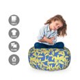 thumbnail image 2 of Tropical Storage Toy Bag Chair, Exotic Palm Trees Pattern Hawaiian Jungle Foliage Illustration, Stuffed Animal Organizer Washable Bag, Small Size, Earth Yellow and Azure Blue, by Ambesonne, 2 of 3