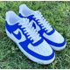 thumbnail image 1 of Air Force 1 Custom Shoes "Duke Blue & White Two Tone" Mens Womens Kids Sizes, 1 of 6