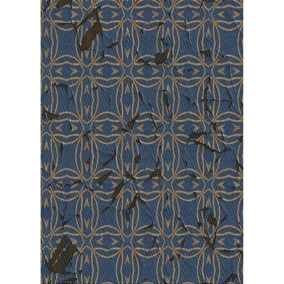 Ahgly Company Indoor Rectangle Patterned Blue Novelty Area Rugs, 8' x 12'