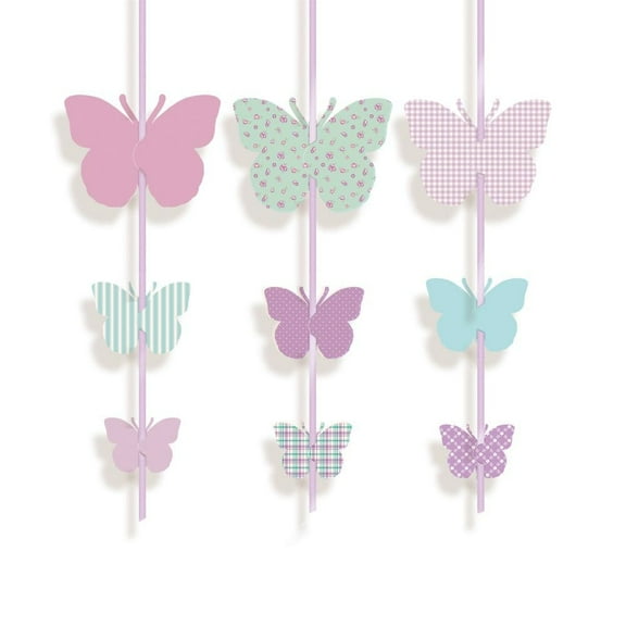 Butterfly Birthday Party - Decorative Hanging Curtain 6 Pack. Girls Birthday Party Supplies / Butterfly Party Girl / Baby Shower Girl