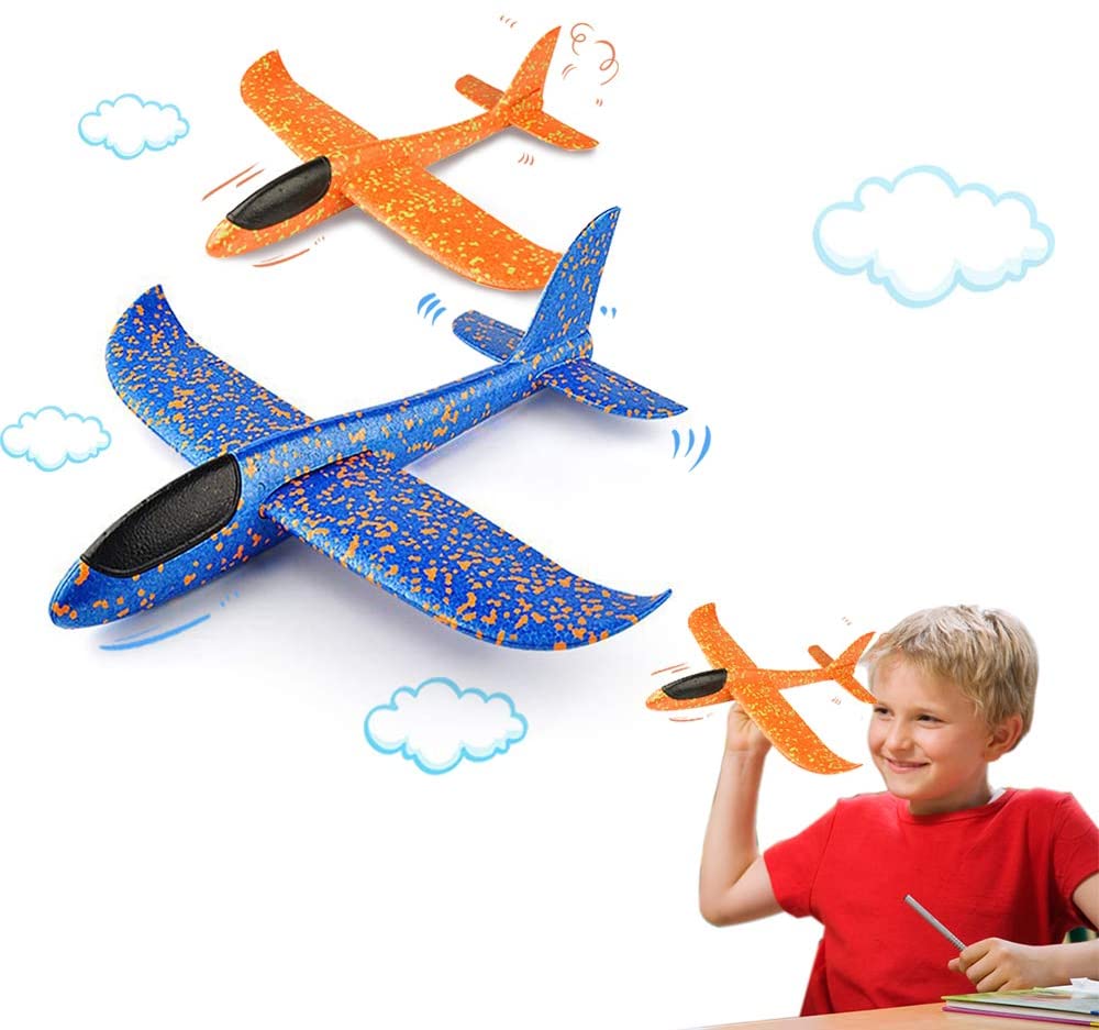 Glider, 2 Pieces Ejection Foam Glider, Airplane Toys, Kids Styrofoam Plane, Planes Styrofoam