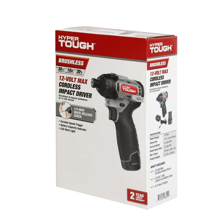 Free Shipping! Hyper Tough Impact Driver 12V Max Brushless