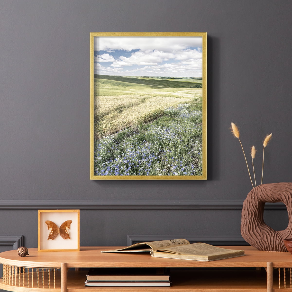 Wildflower Farm Framed Print - Solid Wood in Single Picture Frame Solid Wood 2 Framed Print